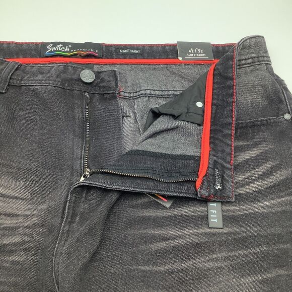 Switch Remarkable Mens Slim Straight Jeans Black Size 42 x 32 NWT - Picture 7 of 12